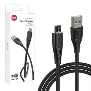 Кабель X6 USB на MicroUSB 1m 2A ISA черный