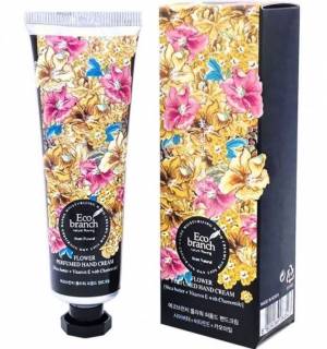 Крем для кожи рук от корейского бренда Eco Branch с маслом ши Flower Perfumed Hand Cream Shea Butter With Chamomile