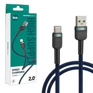 Кабель BX-7 USB на Type-C 1m 2A ISA черно-зеленый