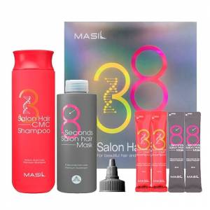 Masil Набор для восстановления волос с кератином и коллагеном - Masil Salon Hair Set 300мл+200мл+4*8