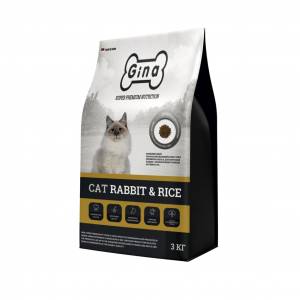[3 кг] Корм для кошек сухой Gina Cat Rabbit & Rice кролик+рис