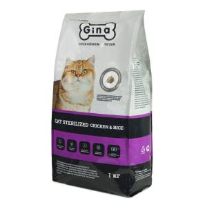 [1 кг] Корм для кошек сухой Gina Cat Sterilized Chicken & Rice курица, рис