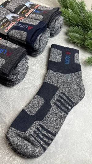 12 пар ALASKA Мужские махровые термо-носки 41-47