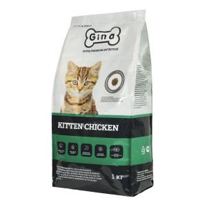 [1 кг] Корм для котят и беременных кошек сухой Gina Kitten Chicken цыпленок, утка 