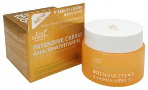 Интенсивно увлажняющий крем для лица Eco Branch Intensive Vitamin AHA-BHA Cream с кислотами и витаминами