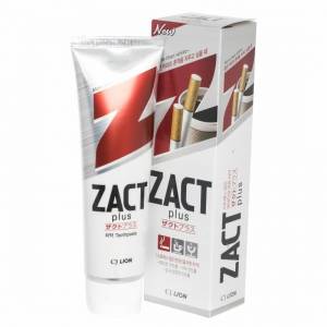 Отбеливающая зубная паста Lion Zact Smokers специально предназначена для отбеливания зубов у курильщиков
