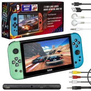 Игровая приставка (16 GB ) 20000 Игр X80 Зеленая с синим