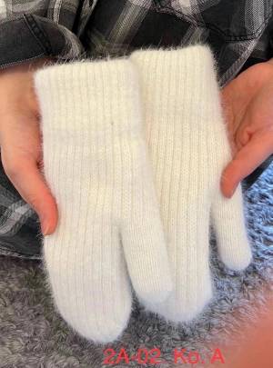 ВАРЕЖКИ с мехом норка 20% фибра 70% шерсть 10% спандекс Белые