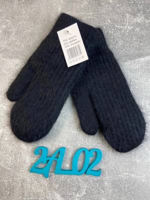 ВАРЕЖКИ с мехом норка 20% фибра 70% шерсть 10% спандекс Черные