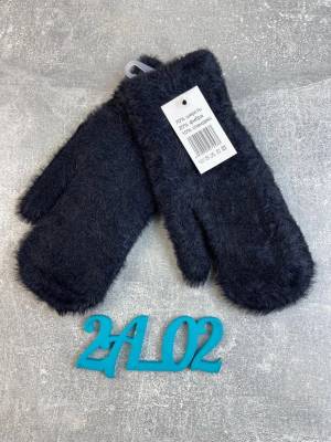 ВАРЕЖКИ с мехом норка 20% фибра 70% шерсть 10% спандекс Черные