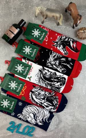 10 пар Мужские новогодние носки Хлопок 90% Р.: 41-46