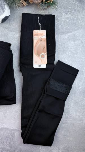 Лосины женские хлопок С мехом Рубчик без шва Плотный хлопок Р.: 42-46, 48-50, 52-56