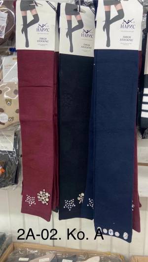 РАСПРОДАЖА! Без выбора! Тёплые чулки ботфорты со стразами. Гладкие Размер единый 42-46