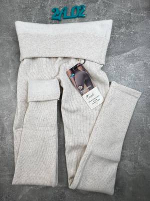 Лосины женские хлопок с мехом Рубчик без шва Плотный хлопок Р.: 52-56