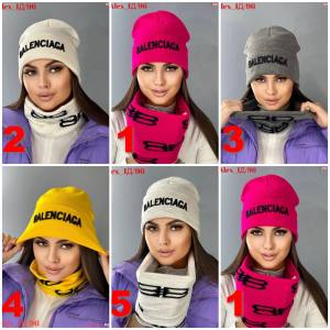 Шапка отворотом двойная + Снуд. Производство Россия