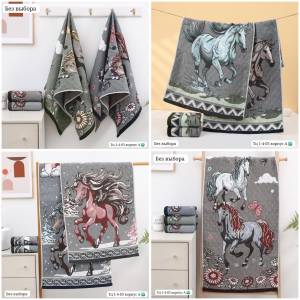 [Упаковка 12 шт] Стеганные льняные полотенца 35х75 см с петелькой