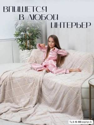 Плед ЕВРО 200x220 см. Материал: велсофт. Из натурального бамбука