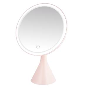Настольное зеркало для макияжа с подсветкой ML-06 ISA розовое