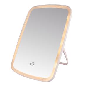 Настольное зеркало для макияжа с подсветкой ML-07 ISA розовое