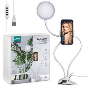 Селфи кольцо с гибким держателем SL-9 белое JBH