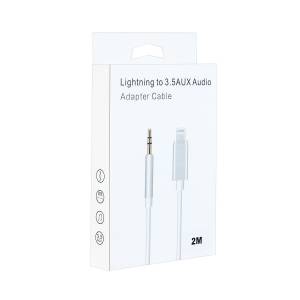 Кабель AUX iPhone - 3.5mm. TPE белый 2M