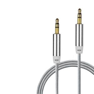 Кабель AUX 3,5 на 3,5 1M серебро