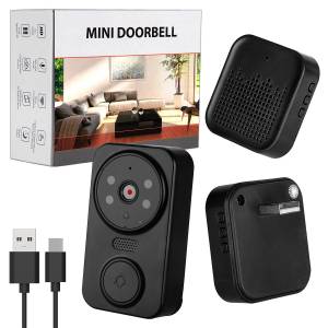 Беспроводной дверной звонок с камерой и микрофоном M8 (черный)