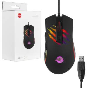 Мышь игровая проводная с подсветкой GM-6 ISA черная 