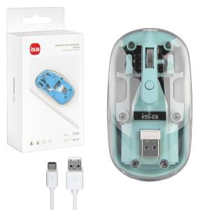 Мышь беспроводная WM-8 ISA Прозрачно-синяя