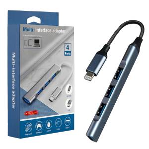 Переходник IPH на 4 USB серый