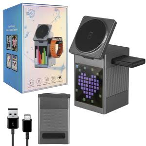 Портативная Bluetooth колонка 3в1 с беспроводной зарядкой S5