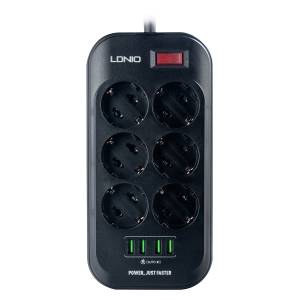 Сетевой фильтр на 6 розеток + 4 USB SE6403 EU LDNIO