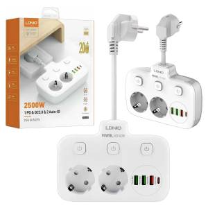 Сетевой фильтр на 2 розетки + 3 USB 2500W SC2435 LDNIO