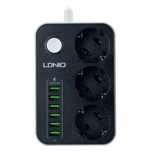 Сетевой фильтр на 3 розетки + 6 USB 3.4A SE3631 LDNIO
