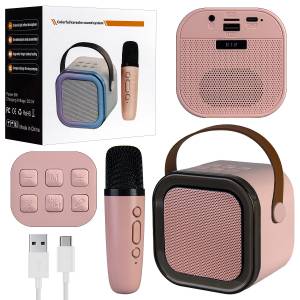 Портативная акустика с микрофоном K12 Розовая