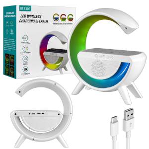 Портативная акустика RGB с беспроводной зарядкой BT-2301 белый