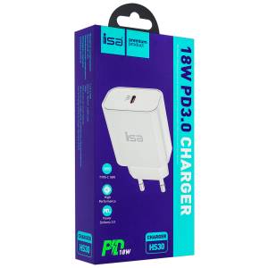 Переходник СЗУ HS30 на Type-C PD18W ISA белый