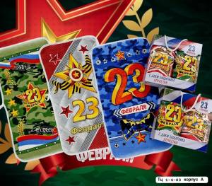 2шт. полотенца из микрофибры 25*50 см в коробке. На 23 февраля