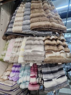 Плед двухсторонний мех. Эко-шиншила 200*230см. В сумочке