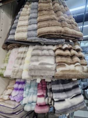 Плед двухсторонний мех. Эко-шиншила 200*230см. В сумочке