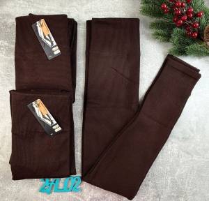 Лосины женские с мехом. Плотный хлопок Рубчик без шва Р: 42-46