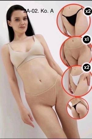 Распродажа!!! Женские трусы-стринги, хлопок. Турция. Набор 5 штук. Размеры: 42, 44, 46, 48