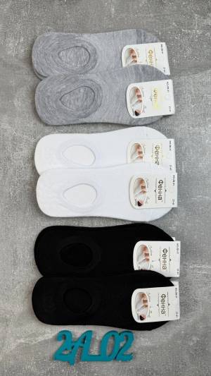 Женские следочки, сверху сетка, нескользящие, 12 пар. Хлопок. Р.: 36-41