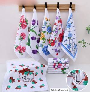 Упаковка 12 шт. Без выбора!!! Тонкие махровые полотенца, 30*30 см. Хлопок