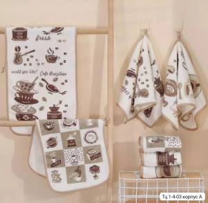 Упаковка 20 шт!!! Полотенца для кухни 'Кофе', 25*50 см. Микрофибра