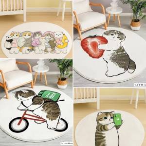 Без выбора!!! Круглый детский коврик безворсовый - 100 см. Полиэстер