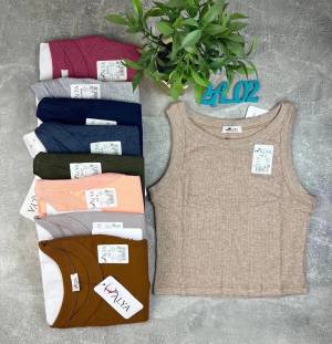 Распродажа. Без выбора!!! Майка женская укороченная. р.: 42-46 и 46-50 Турция