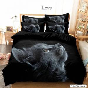 Акция!!! Комплект постельного белья 'Кошки'. Ткань: поплин. Размеры: 1,5сп, 2сп, евро