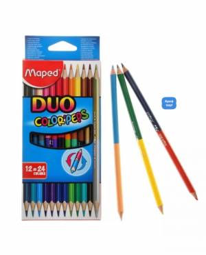 [Пачка 12 штук] Карандаши двухцветные Maped Сolor Peps, трёхгранные