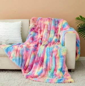 Без выбора!!! В тренде!!! Плюшевый плед, радужная травка 150*200 см